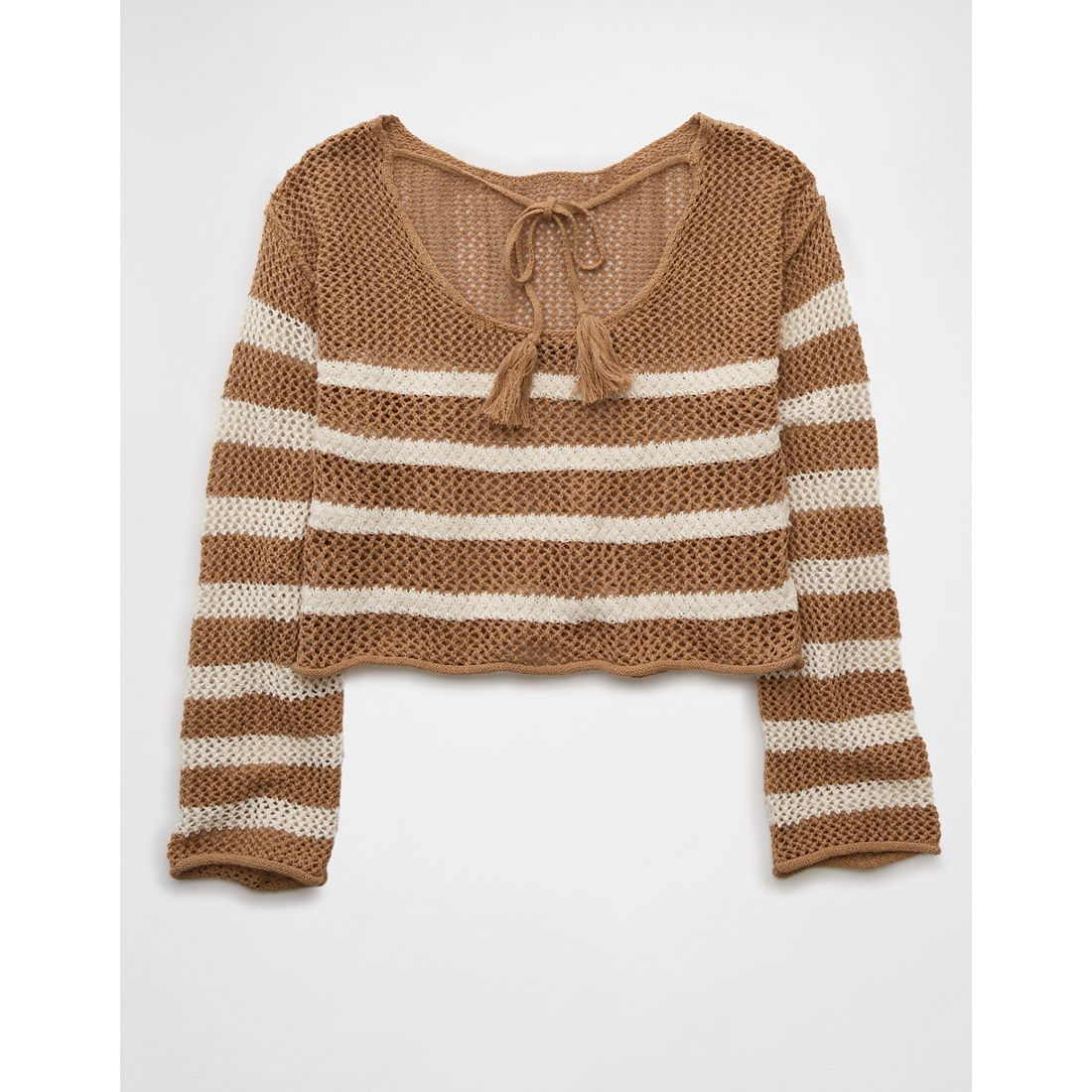 AE Off The Shoulder Crochet Sweater