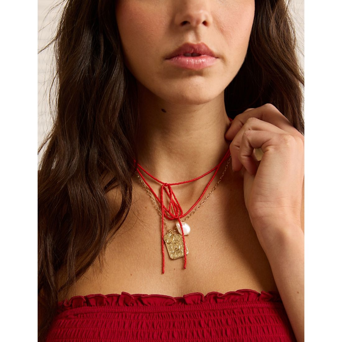 AE Red Bow Necklace