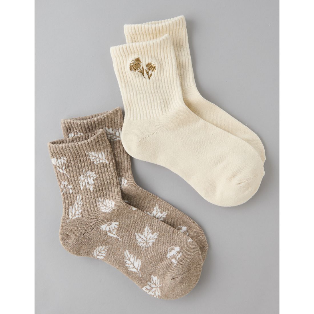 AE Daisies Cropped Crew Socks 2-Pack