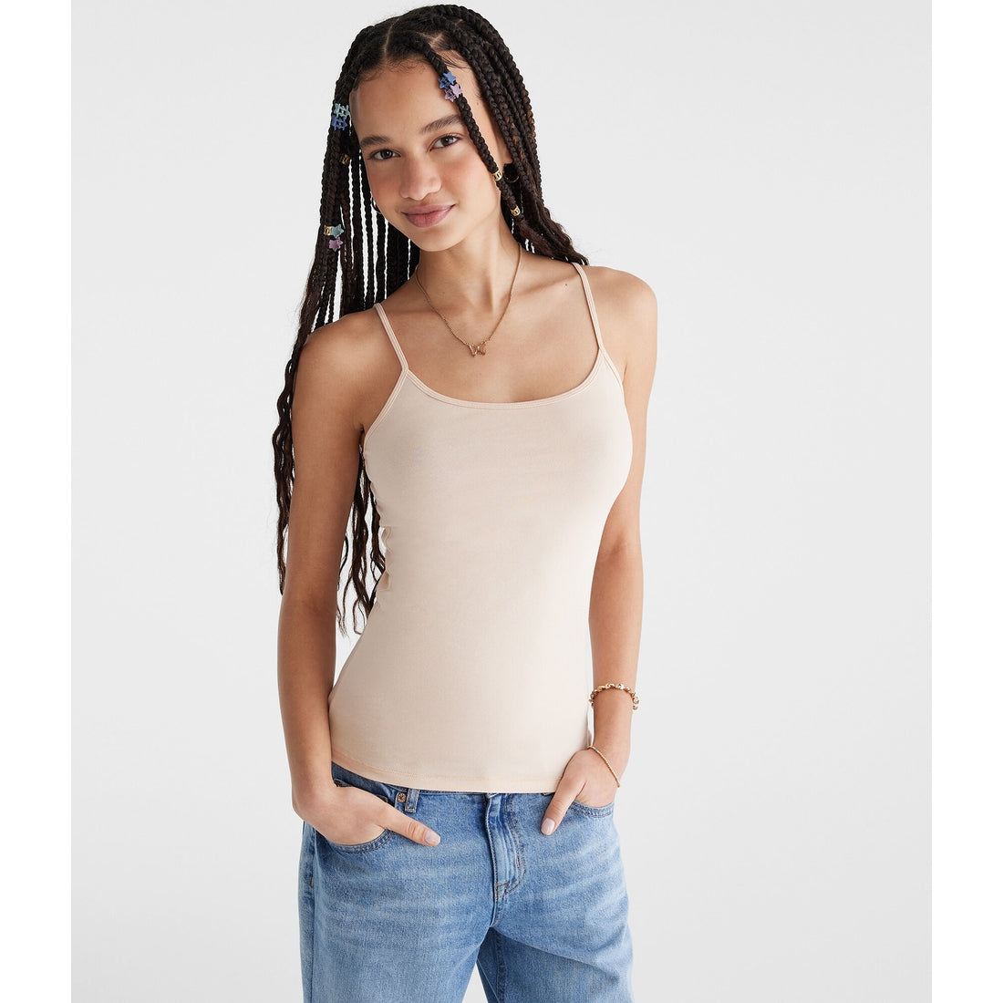 Aeropostale Womens' Solid Basic Cami