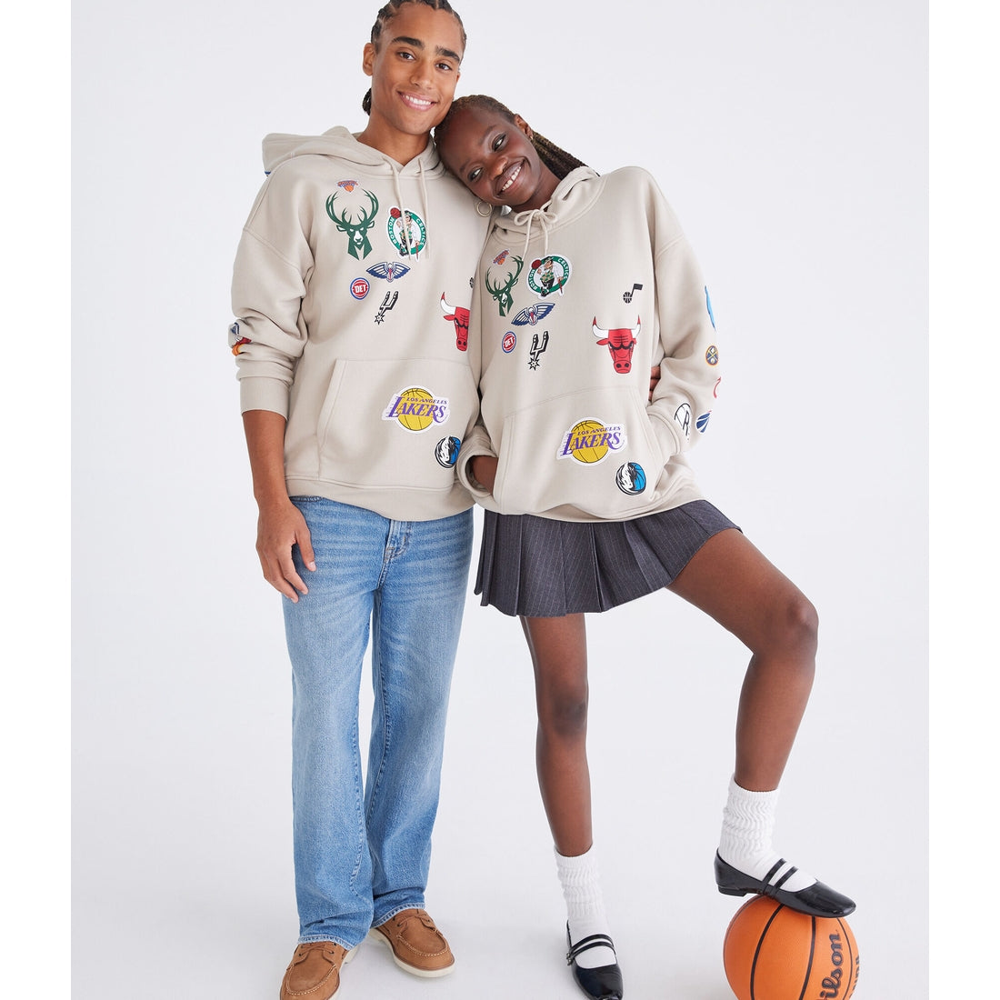 Aeropostale Mens' NBA Team Logos Pullover Hoodie