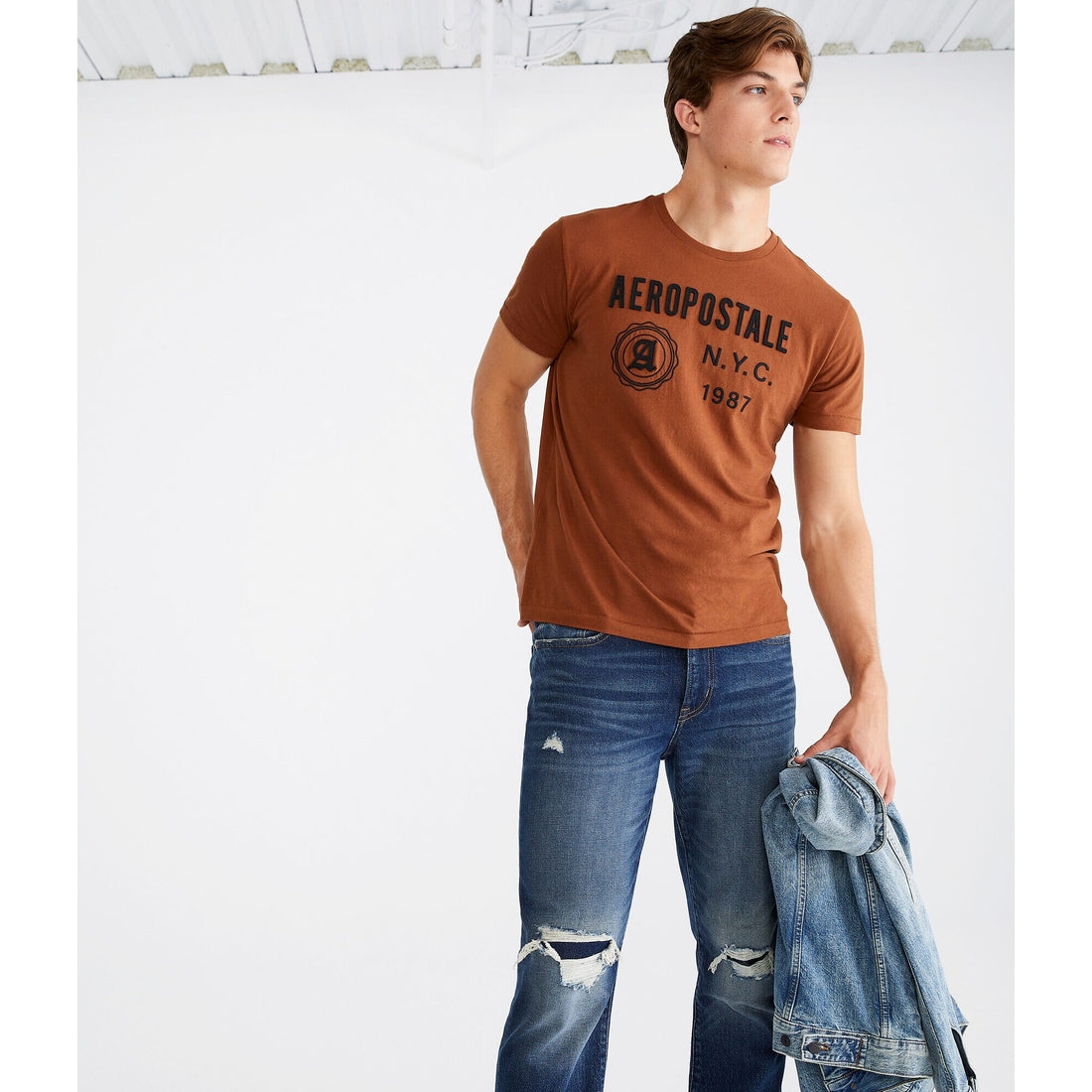 Aeropostale Mens' Aeropostale NYC 1987 Applique Graphic Tee