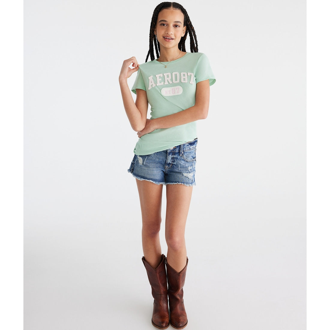 Aeropostale Womens' 87 Applique Graphic Tee