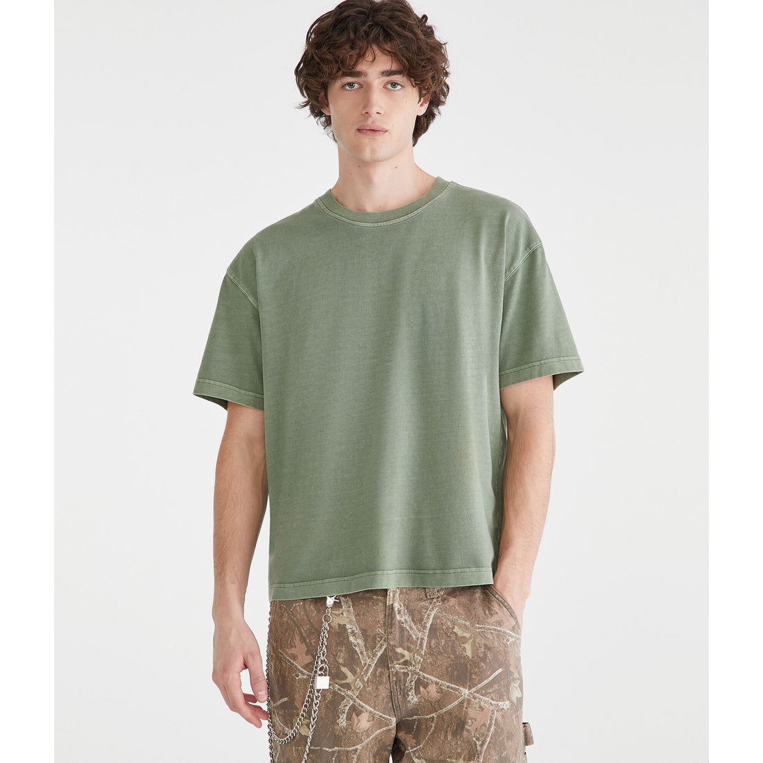 Aeropostale Mens' Washed Boxy Fit Crew Tee