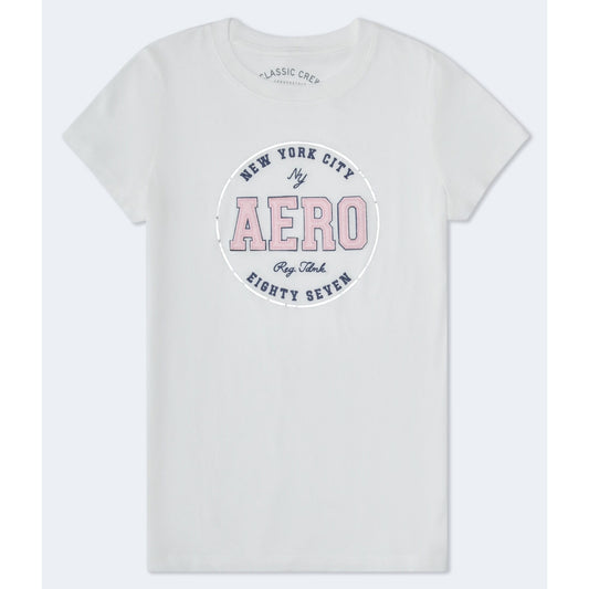 Aeropostale Womens' Eighty Seven Foil Applique Graphic Tee