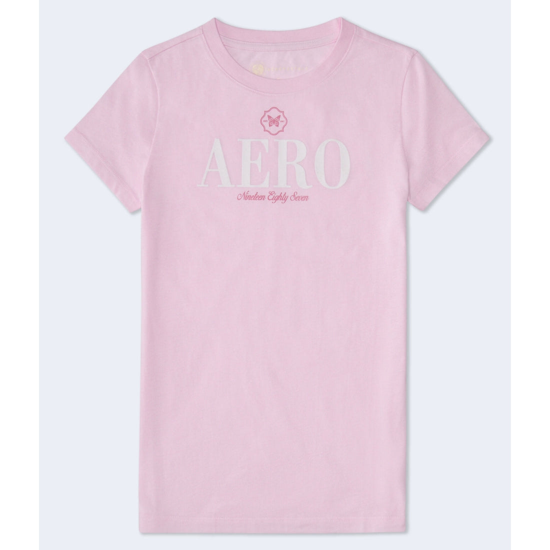 Aeropostale Womens' Butterfly Flocked Graphic Tee