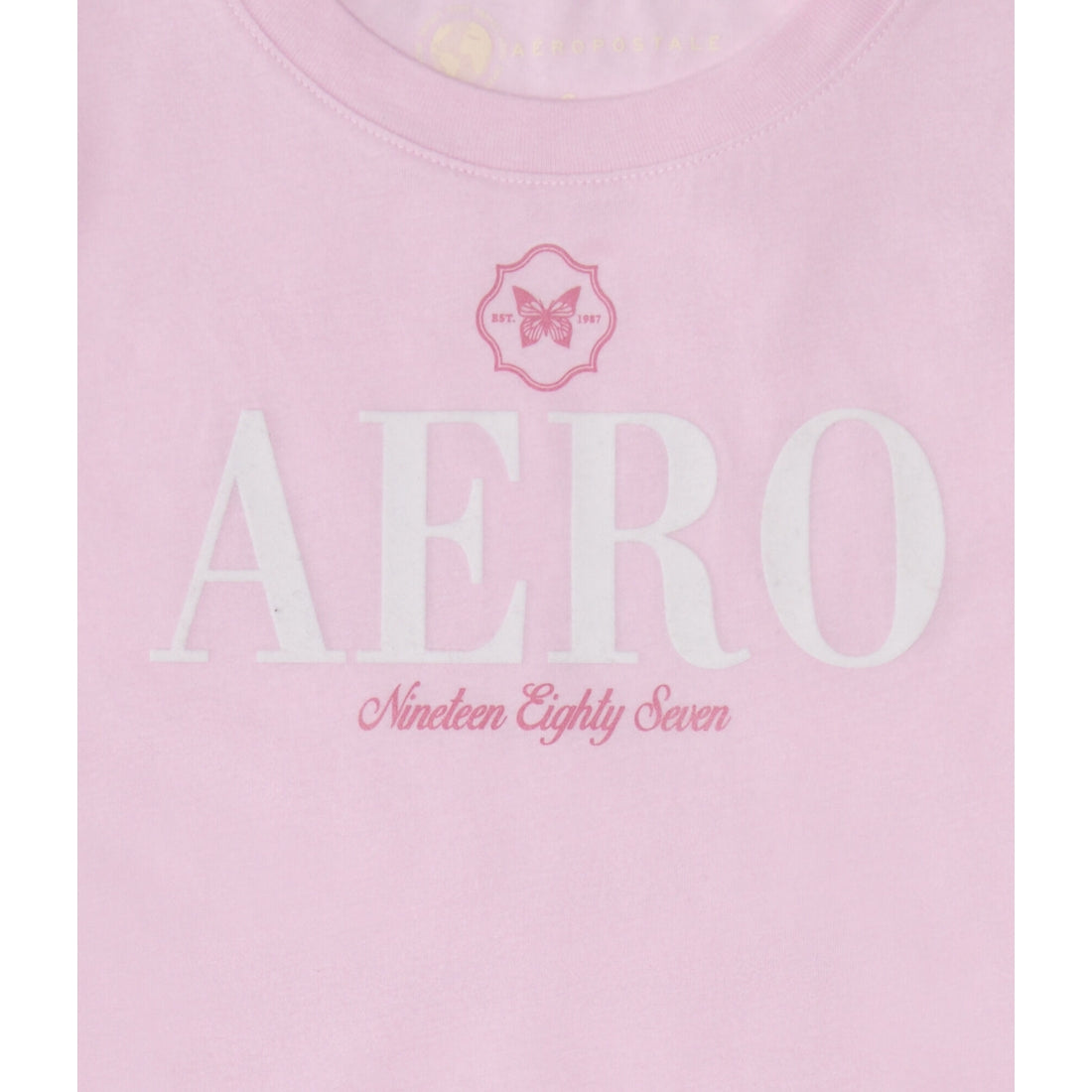 Aeropostale Womens' Butterfly Flocked Graphic Tee