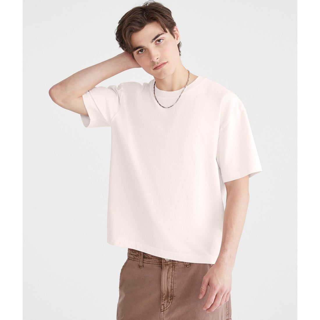 Aeropostale Mens' Washed Boxy Fit Crew Tee