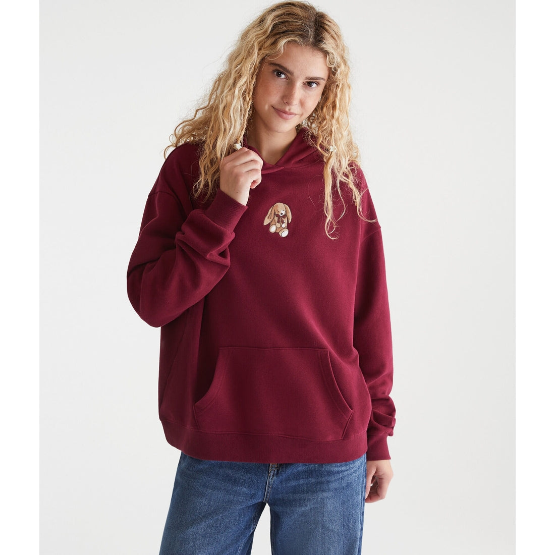 Aeropostale Womens' Cloud Soft Bunny Oversized Pullover Hoodie