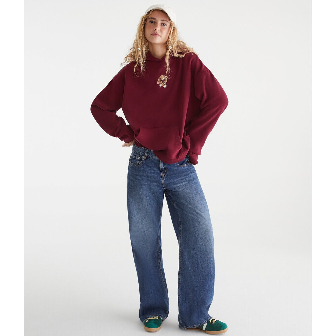 Aeropostale Womens' Cloud Soft Bunny Oversized Pullover Hoodie