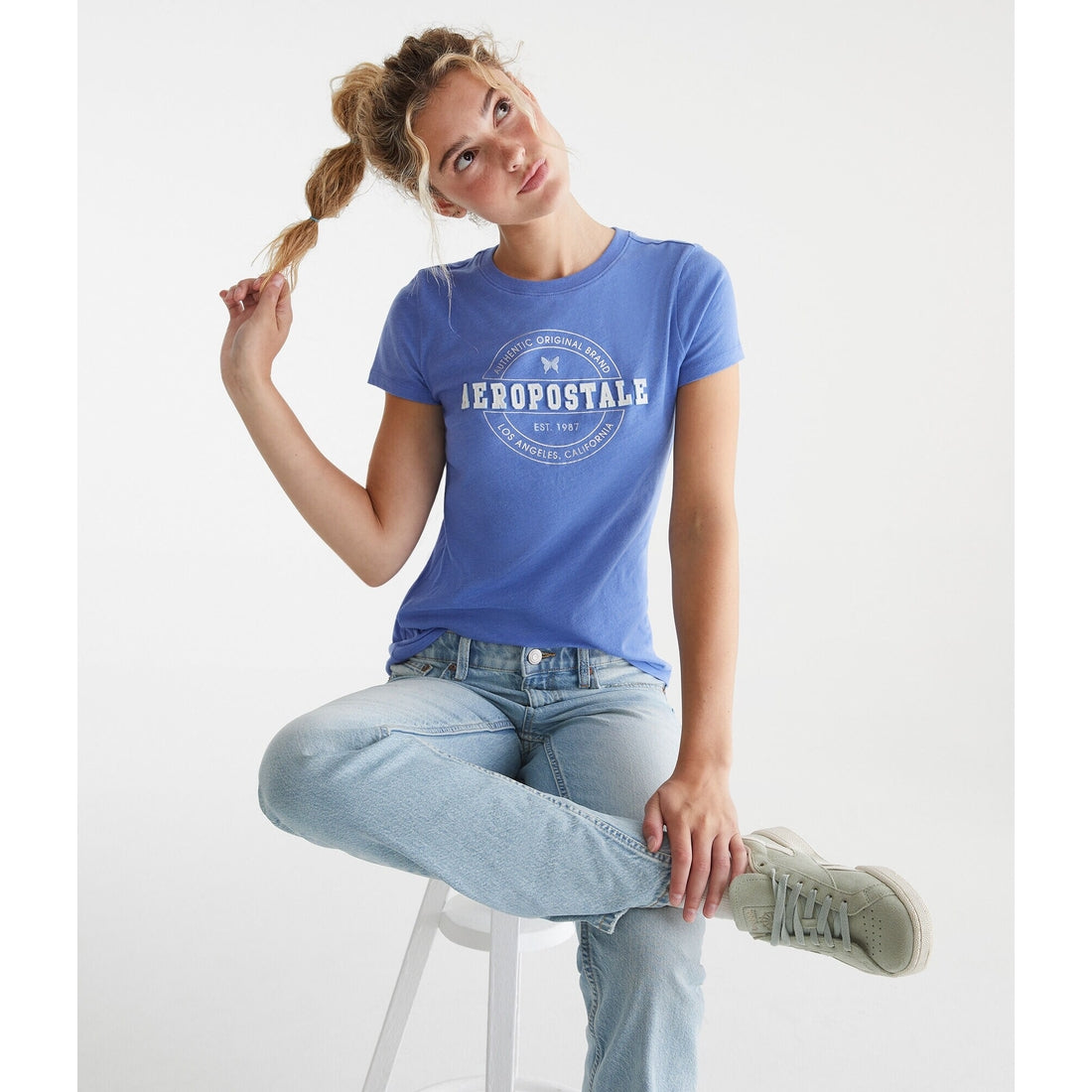 Aeropostale Womens' Aeropostale Circle Applique Graphic Tee