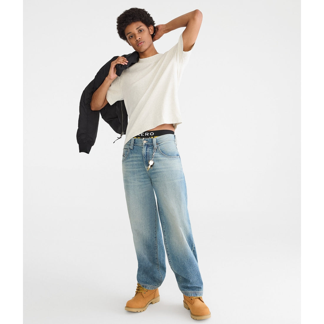 Aeropostale Mens' Washed Boxy Fit Crew Tee
