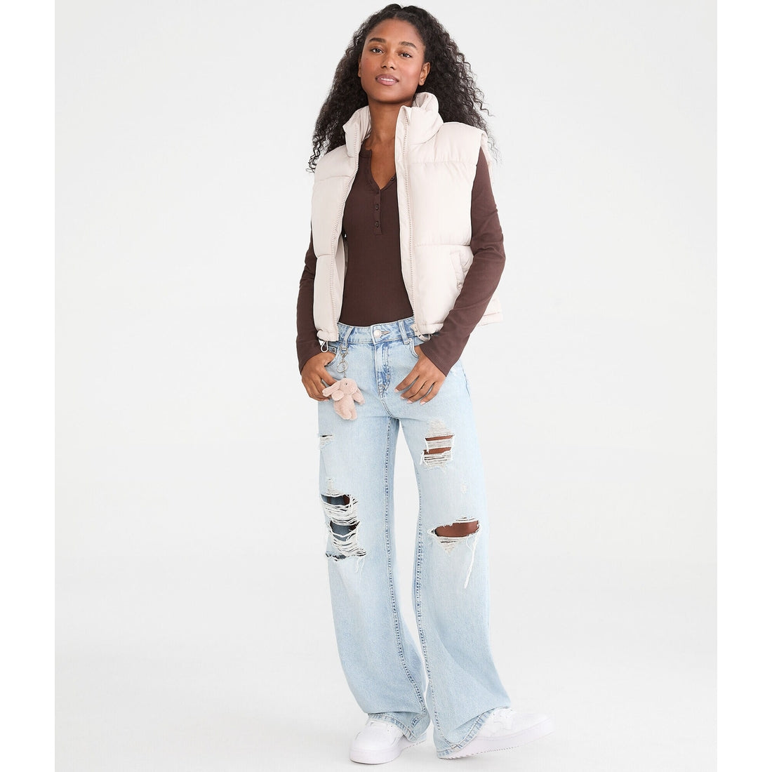 Aeropostale Womens' Lightweight Cropped Puffer Vest