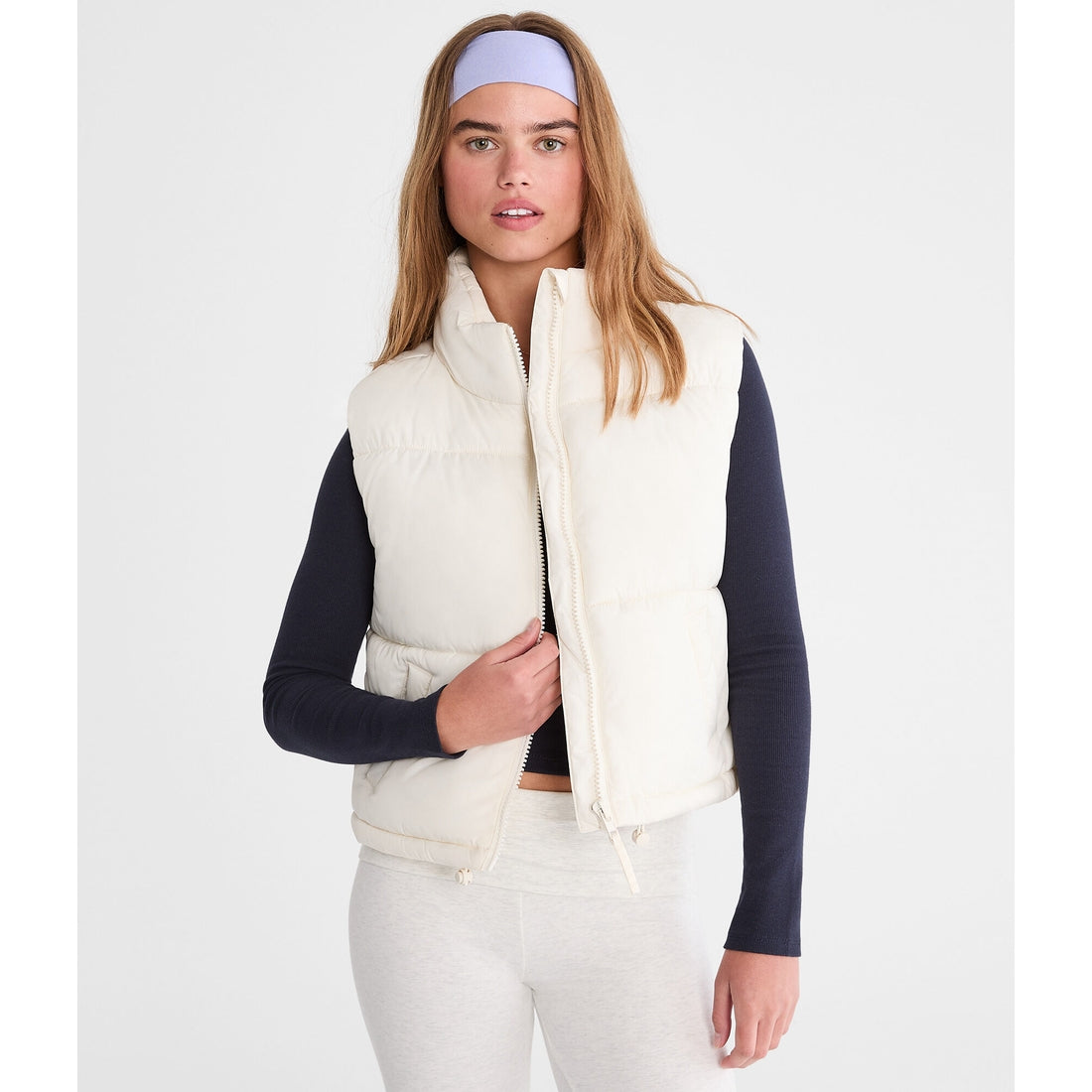 Aeropostale Womens' Lightweight Cropped Puffer Vest