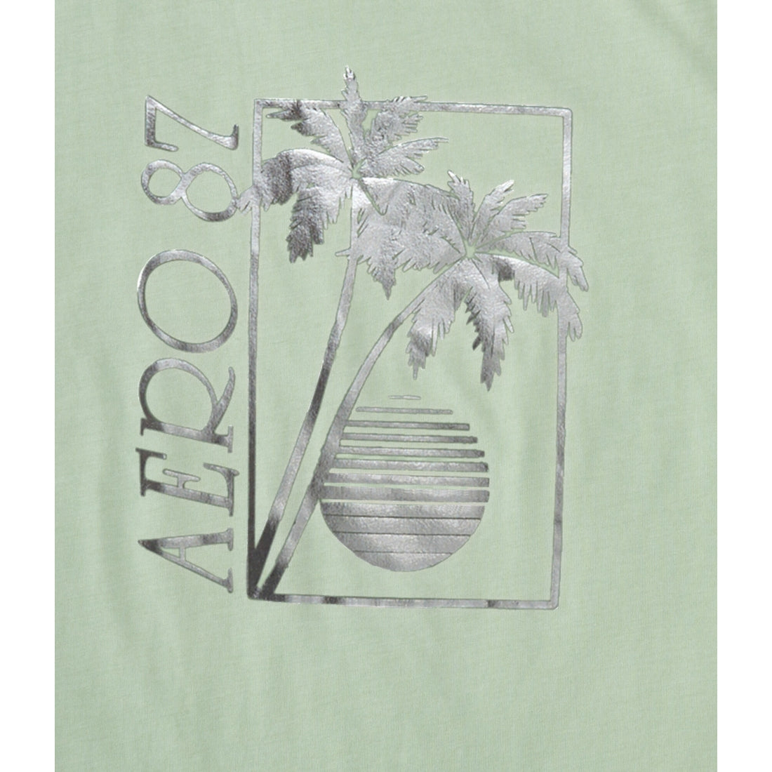 Aeropostale Womens' 87 Palm Sunset Foil Graphic Tee