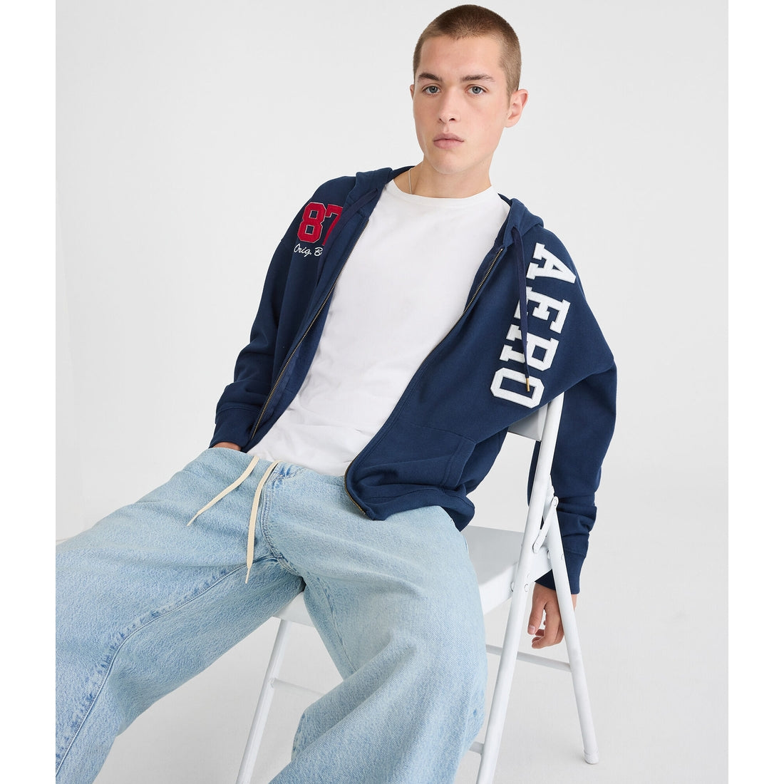 Aeropostale Mens' 87 Heritage Full-Zip Hoodie