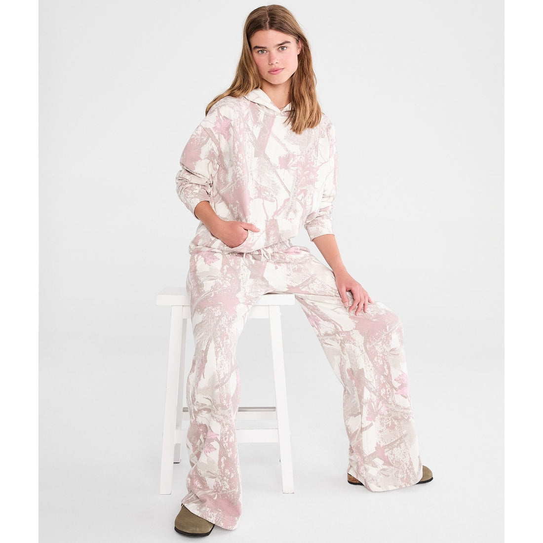 Aeropostale Womens' Cloud Soft Forest Camo Pullover Hoodie