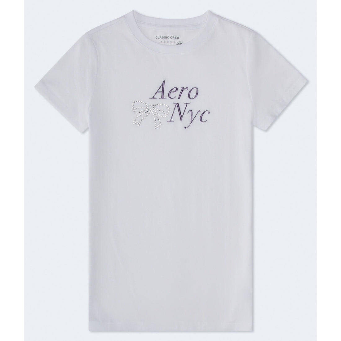 Aeropostale Womens' Rhinestone Bow Graphic Tee