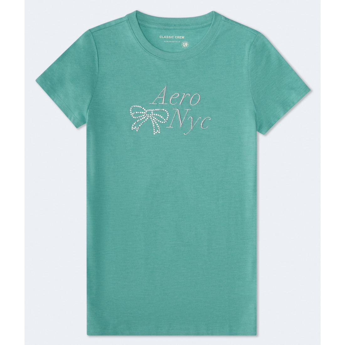 Aeropostale Womens' Rhinestone Bow Graphic Tee