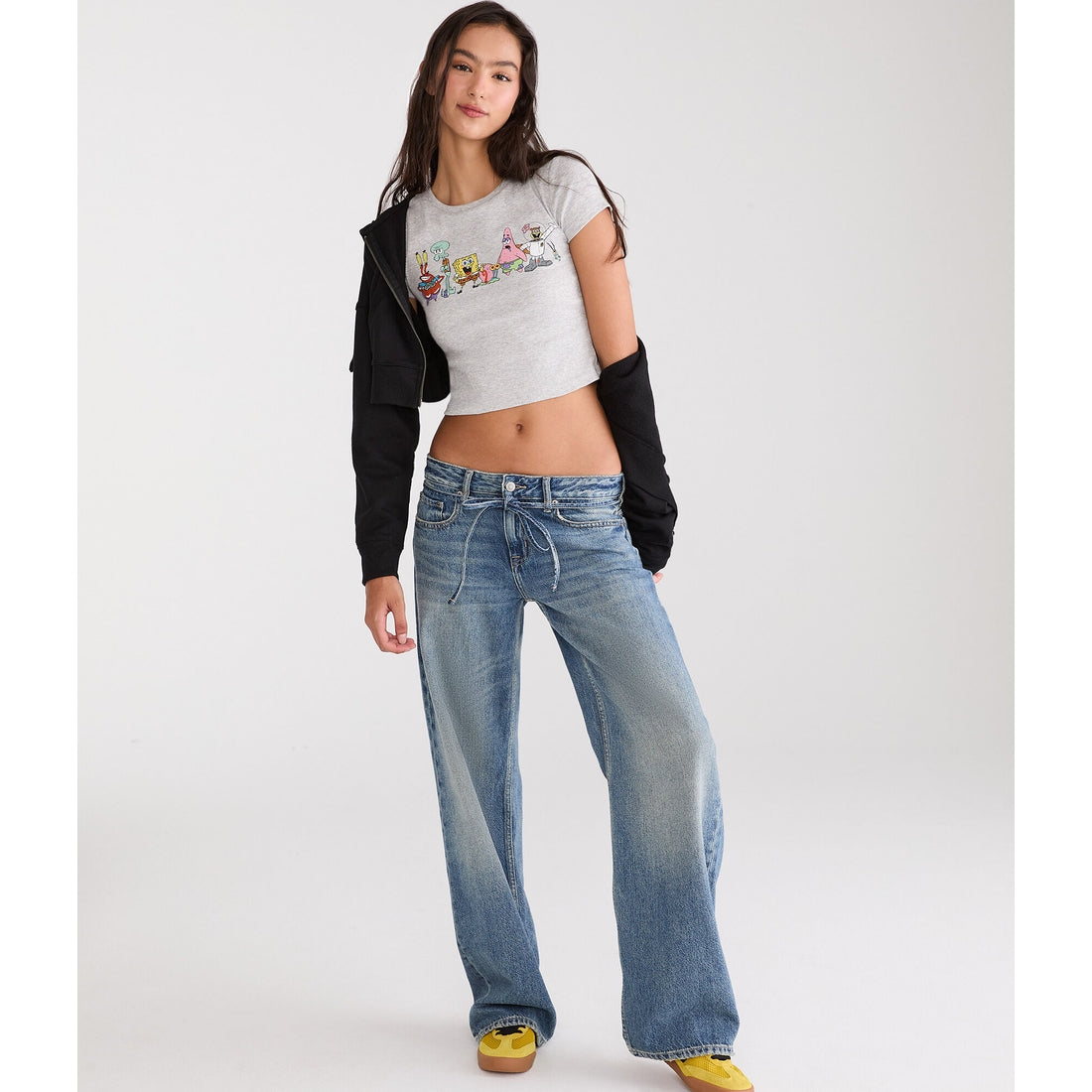 Aeropostale Womens' SpongeBob x Bikini Bottom Friends Baby Tee
