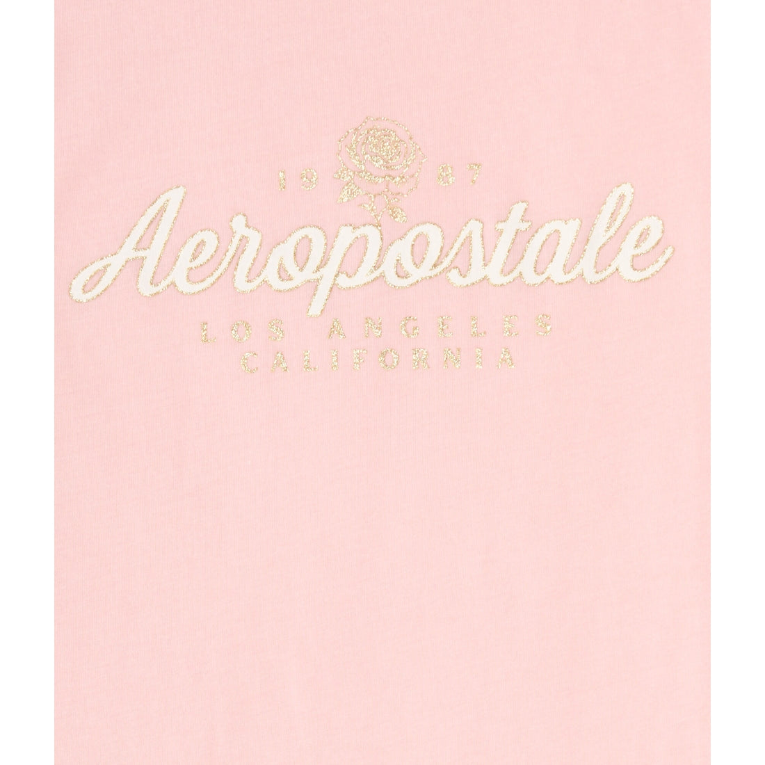 Aeropostale Womens' Aeropostale Script Rose Glitter Graphic Tee