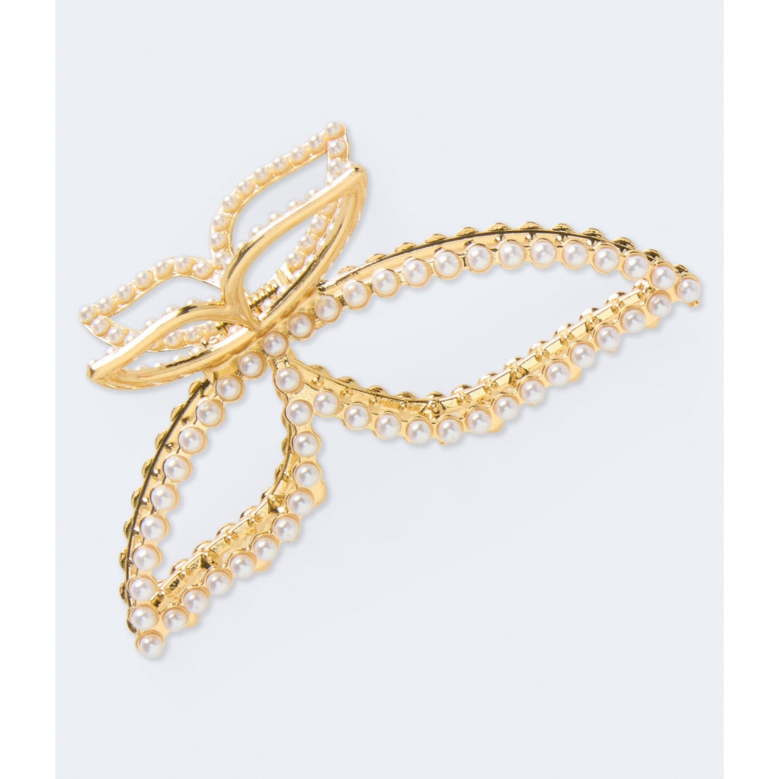 Faux Pearl Metal Butterfly Claw Hair Clip