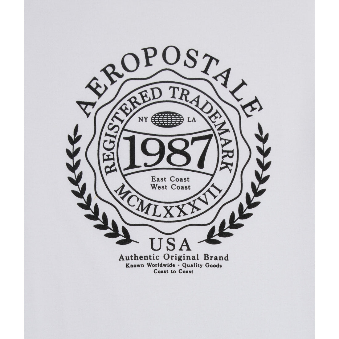 Aeropostale Mens' Aeropostale Laurel Circle Flocked Graphic Tee