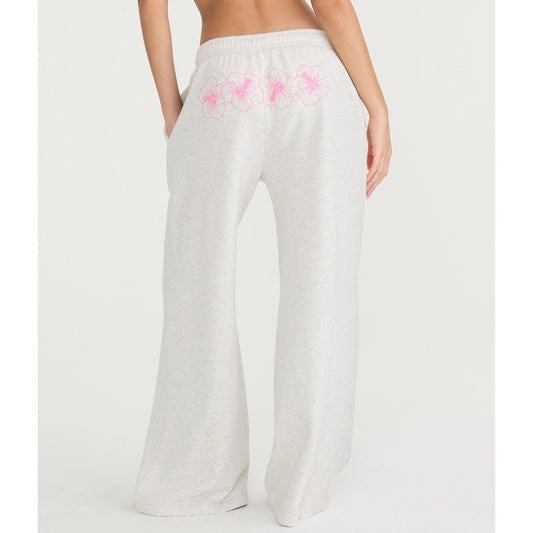 Cloud Soft Hibiscus Hawaii Mid-Rise Wide Leg Sweatpants