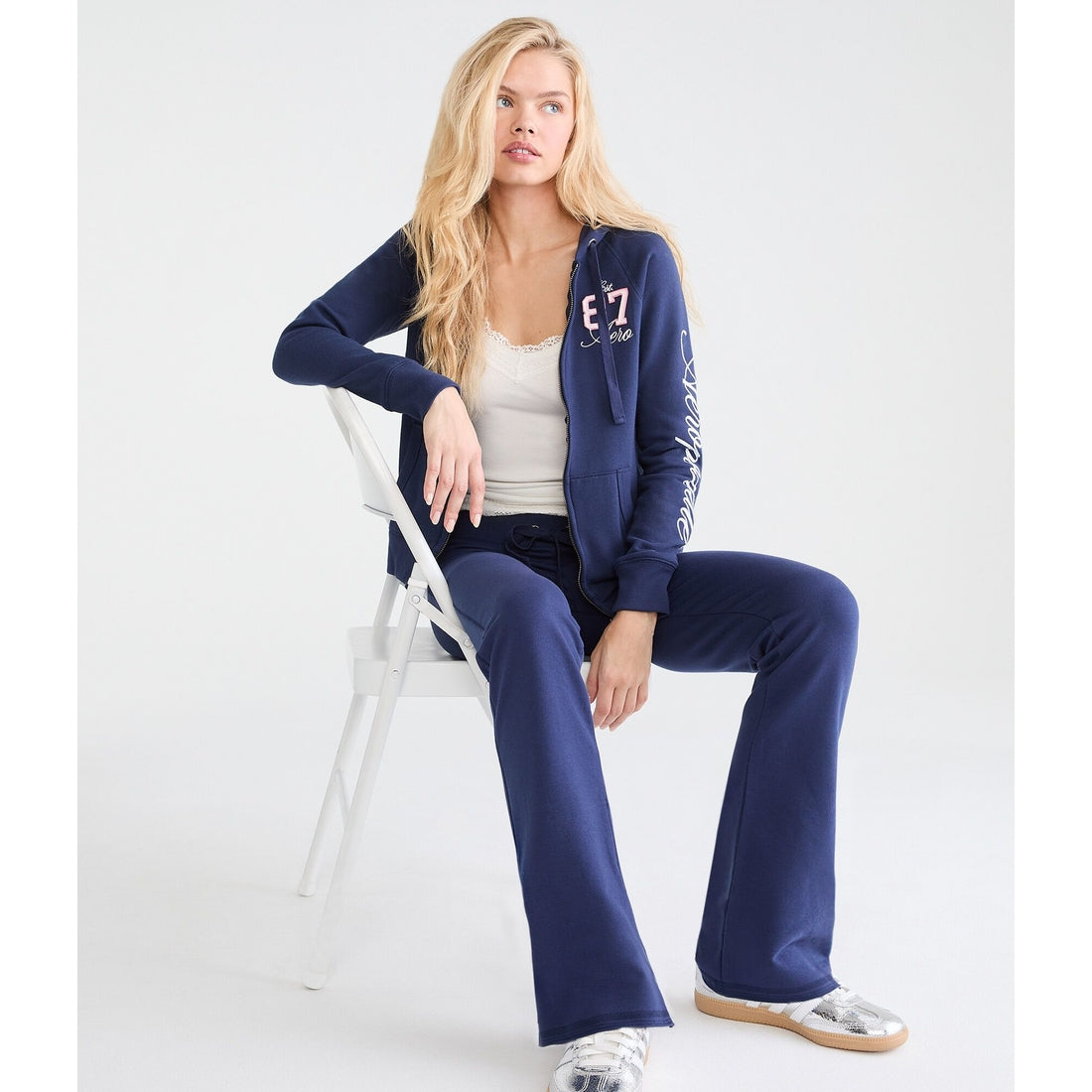 Aeropostale Womens' 87 Logo Full-Zip Hoodie