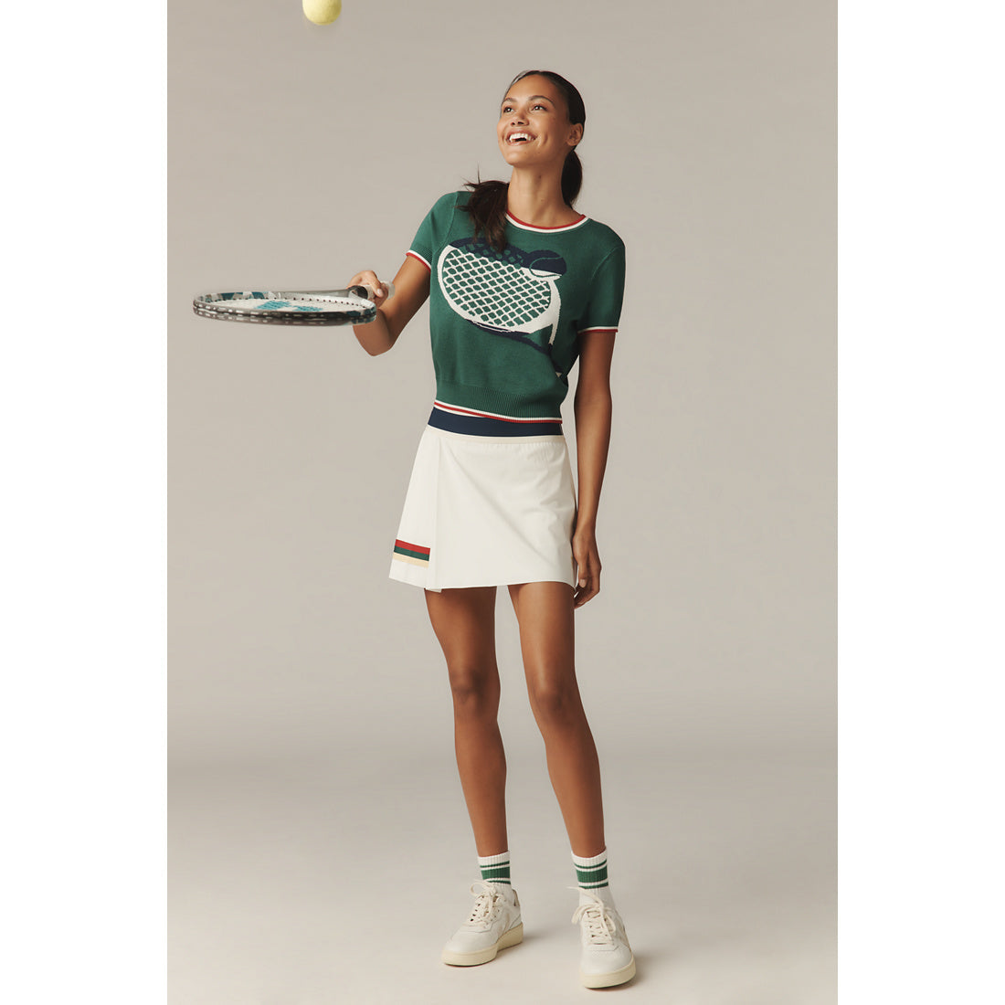 Tretorn x Anthropologie Knit Short-Sleeve Racquet Sweater