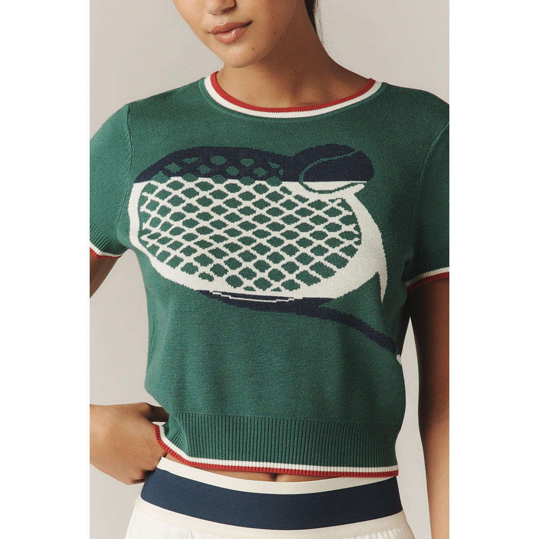 Tretorn x Anthropologie Knit Short-Sleeve Racquet Sweater