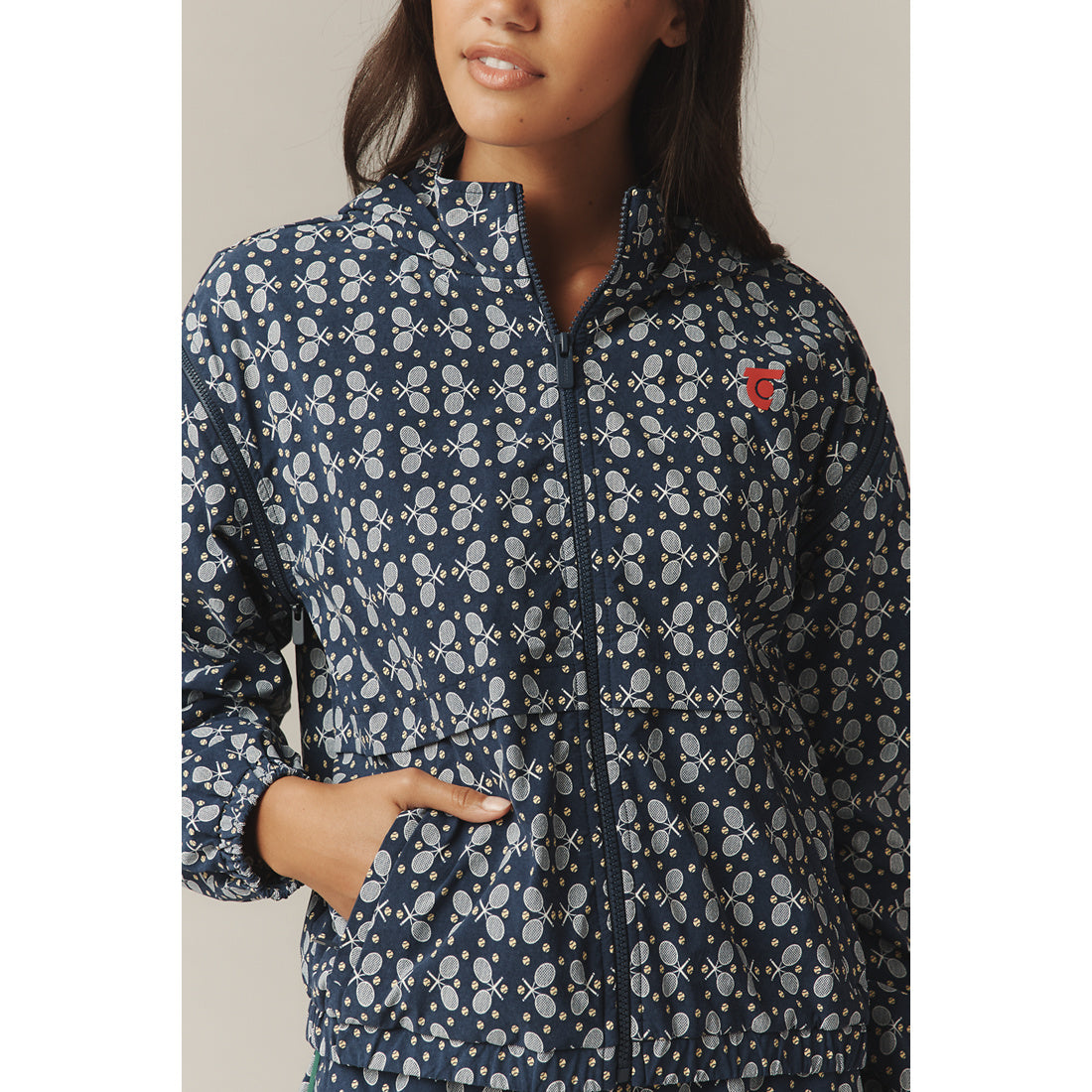 Tretorn x Anthropologie Printed Zip-Up Hoodie