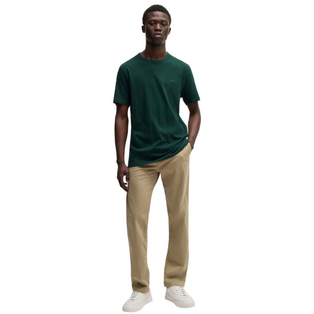 Boss by Hugo Boss Men's Slub-Cotton Logo Detail T-Shirt
