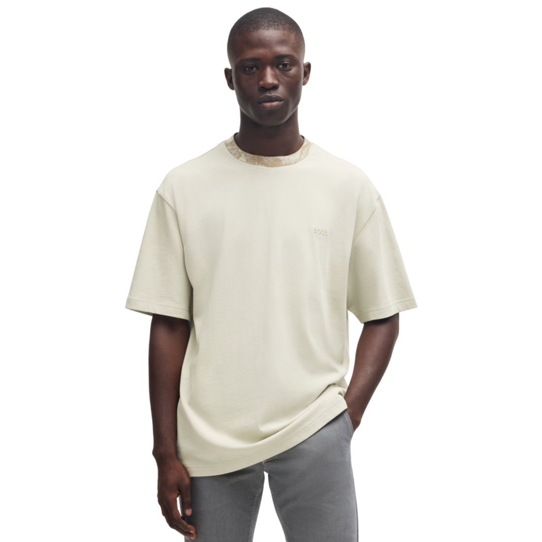 Boss by Hugo Boss Men's Artwork Collar Relaxed Fit T-Shirt
