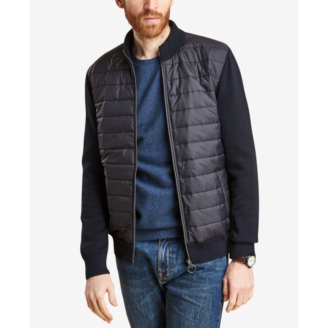 Barbour Men's Carn Baffled Full-Zip Sweater