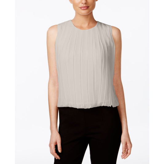 Calvin Klein Sleeveless Pleated Blouse