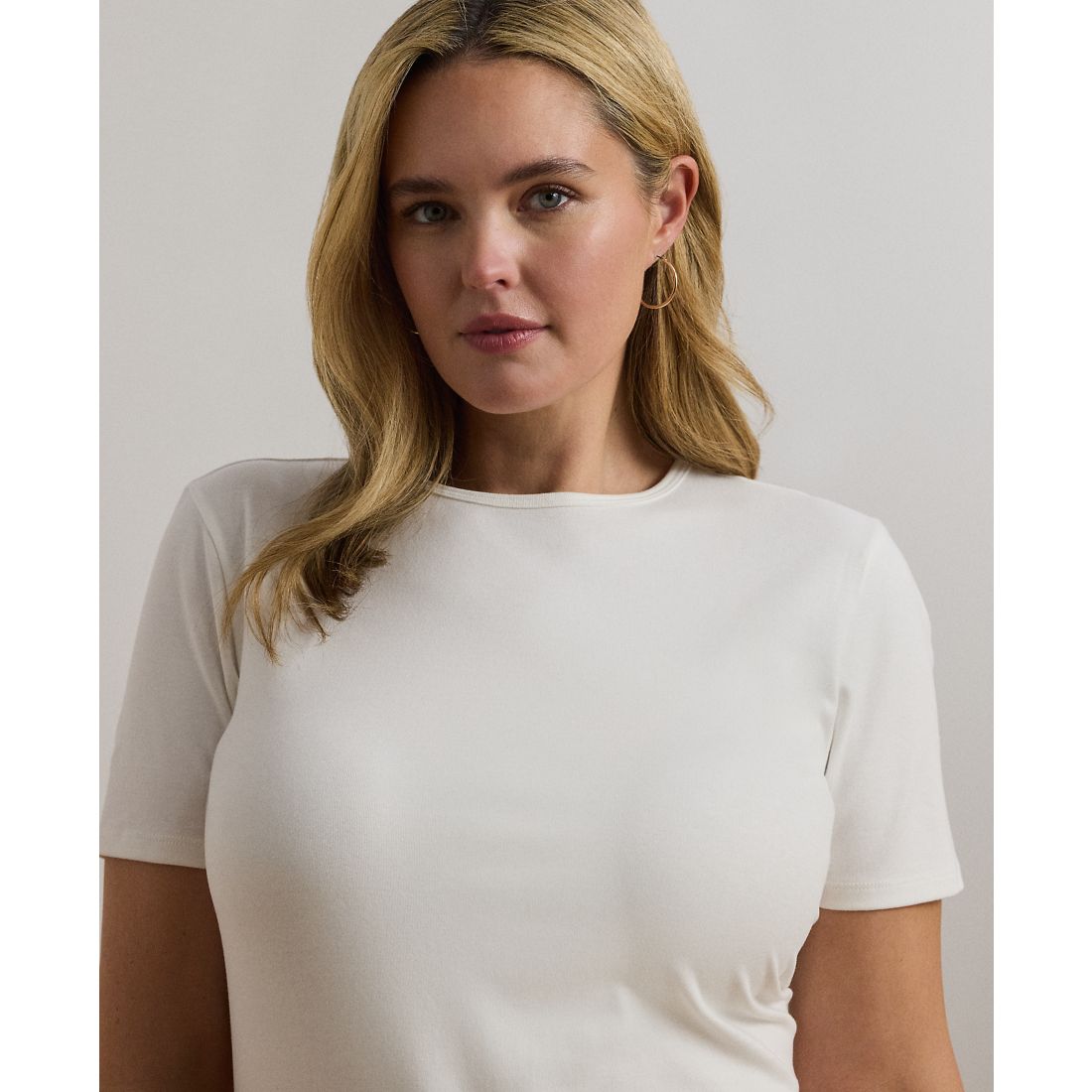 Lauren Ralph Lauren Plus Size Stretch Cotton T-Shirt