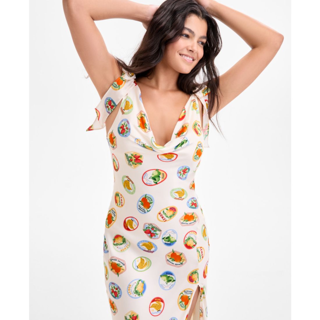 Astr the Label Women's Allexina Printed Tie-Shoulder Dress