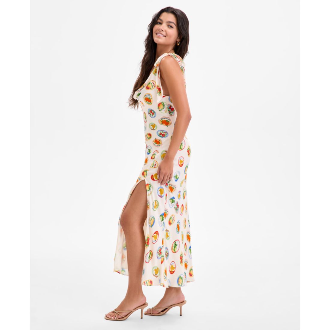 Astr the Label Women's Allexina Printed Tie-Shoulder Dress