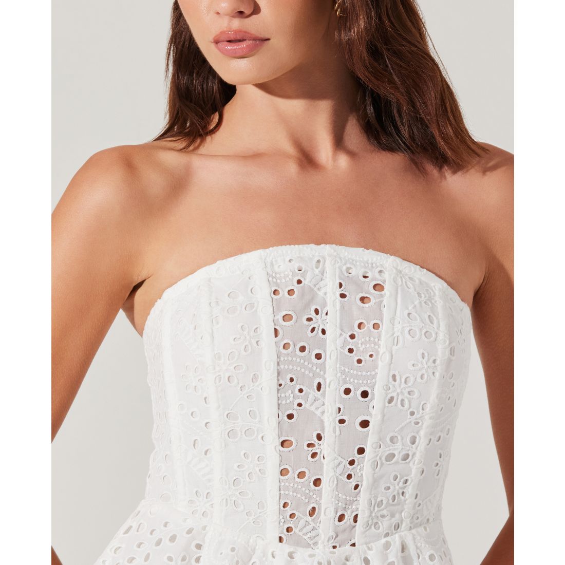 Astr the Label Women's Deasia Strapless Eyelet Dress