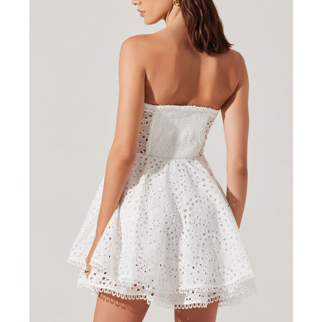 Astr the Label Women's Deasia Strapless Eyelet Dress