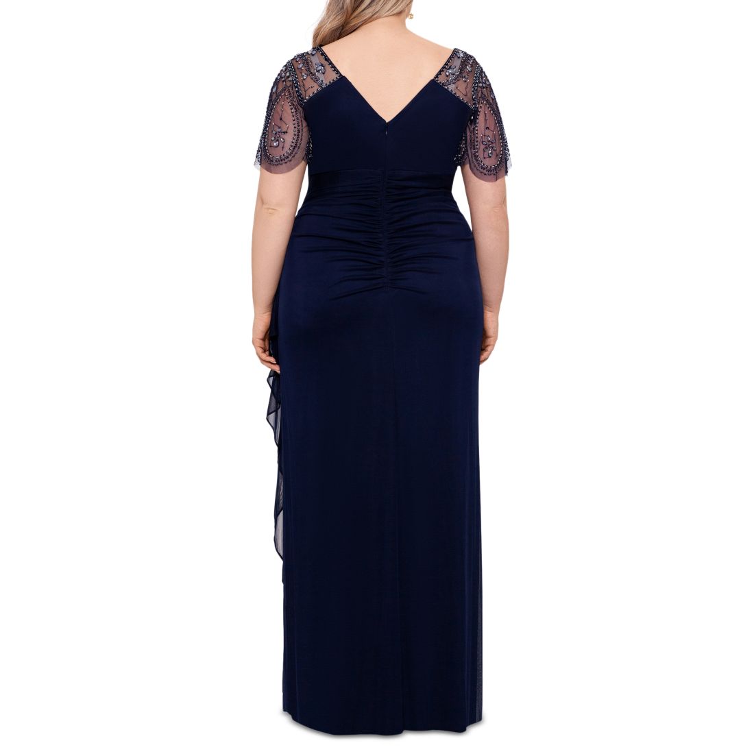 Xscape Plus Size Embellished Sheer Matte Jersey Gown