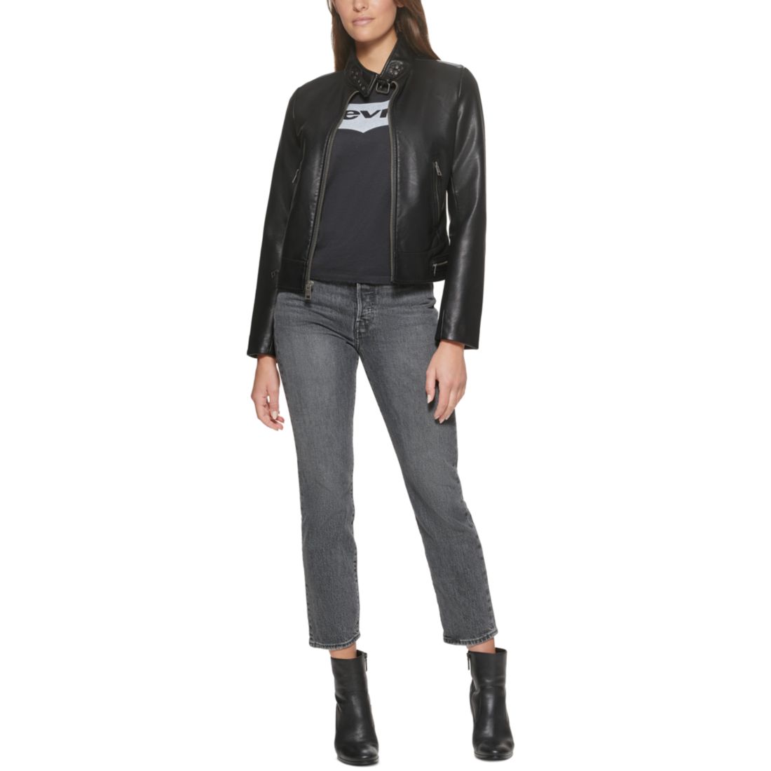 Levi's Women's Faux Leather Latch Collar Racer Jacket
