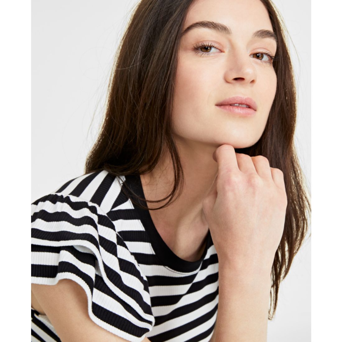 On 34th Women's Flutter-Sleeve Ribbed Top, Created for Macy's