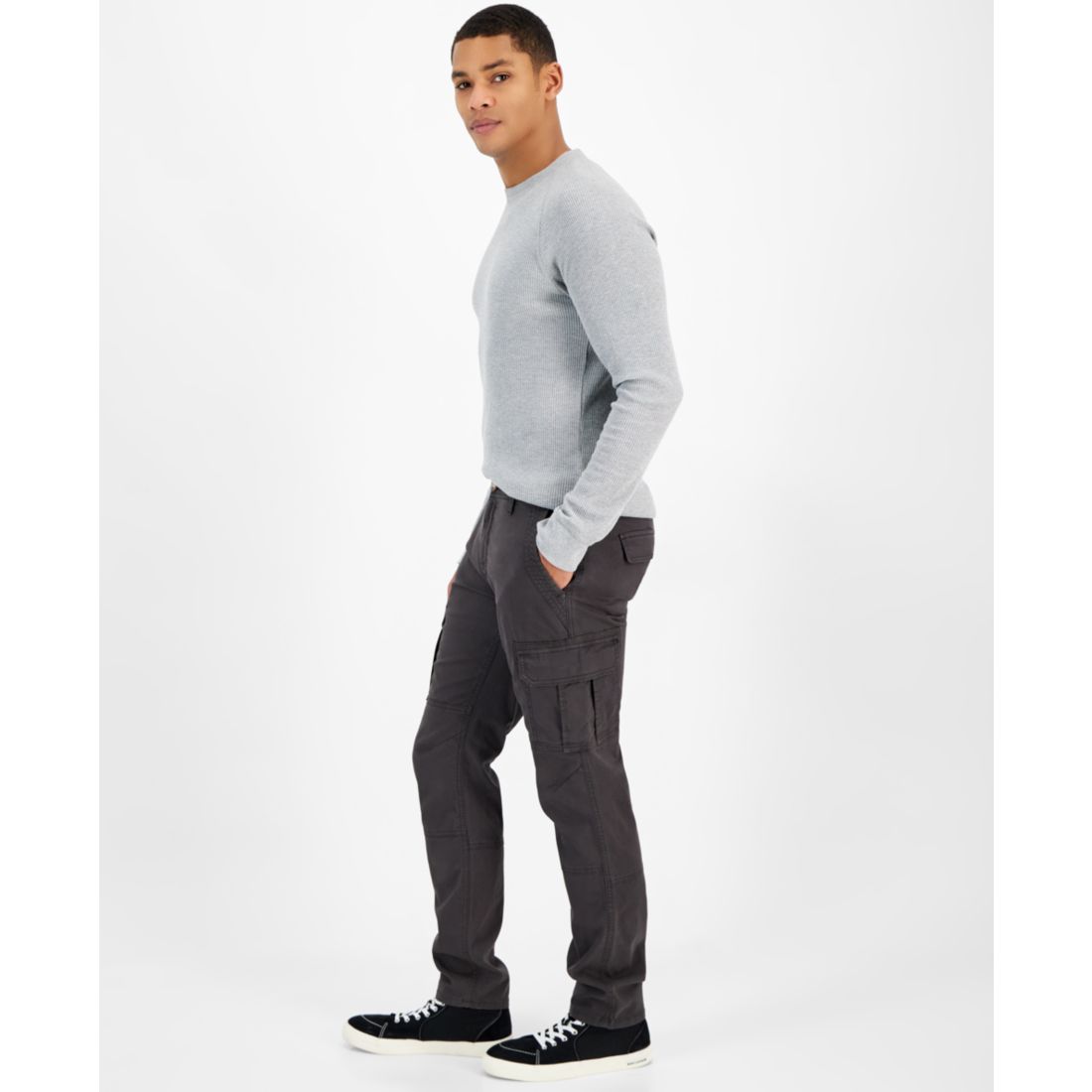 Sun + Stone Men's Garment-dyed Straight-Fit Morrison Tapered Cargo Pants, Created for Macy's