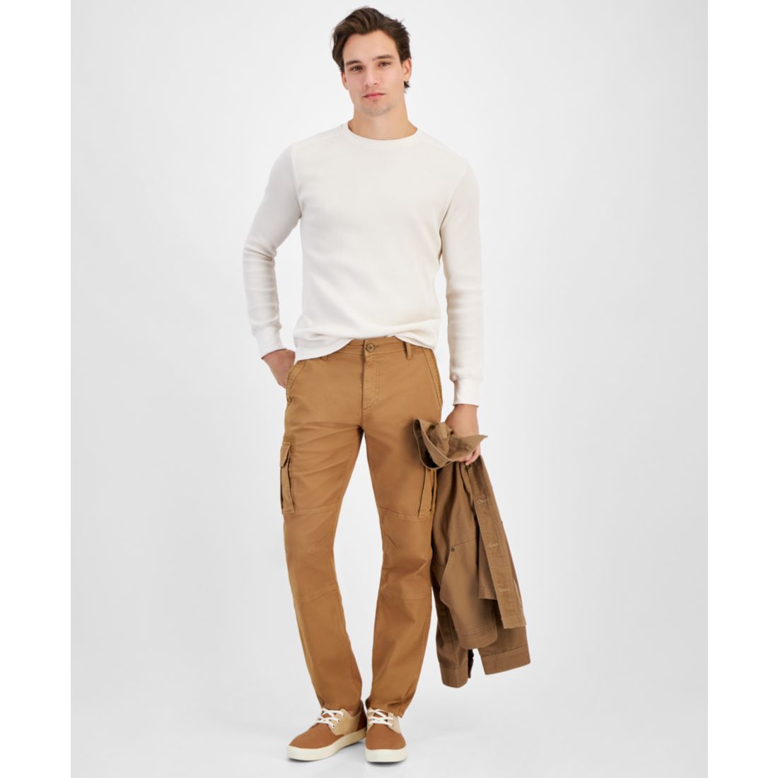 Sun + Stone Men's Garment-dyed Straight-Fit Morrison Tapered Cargo Pants, Created for Macy's
