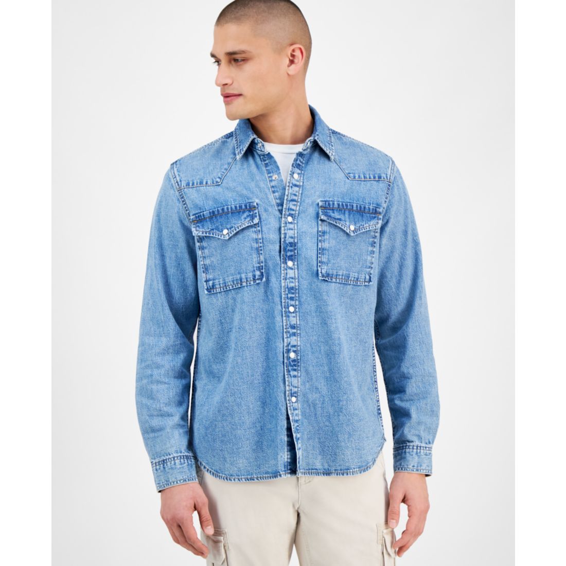 Sun + Stone Men's Marshall Western Shirt, Exclusively at Macy's