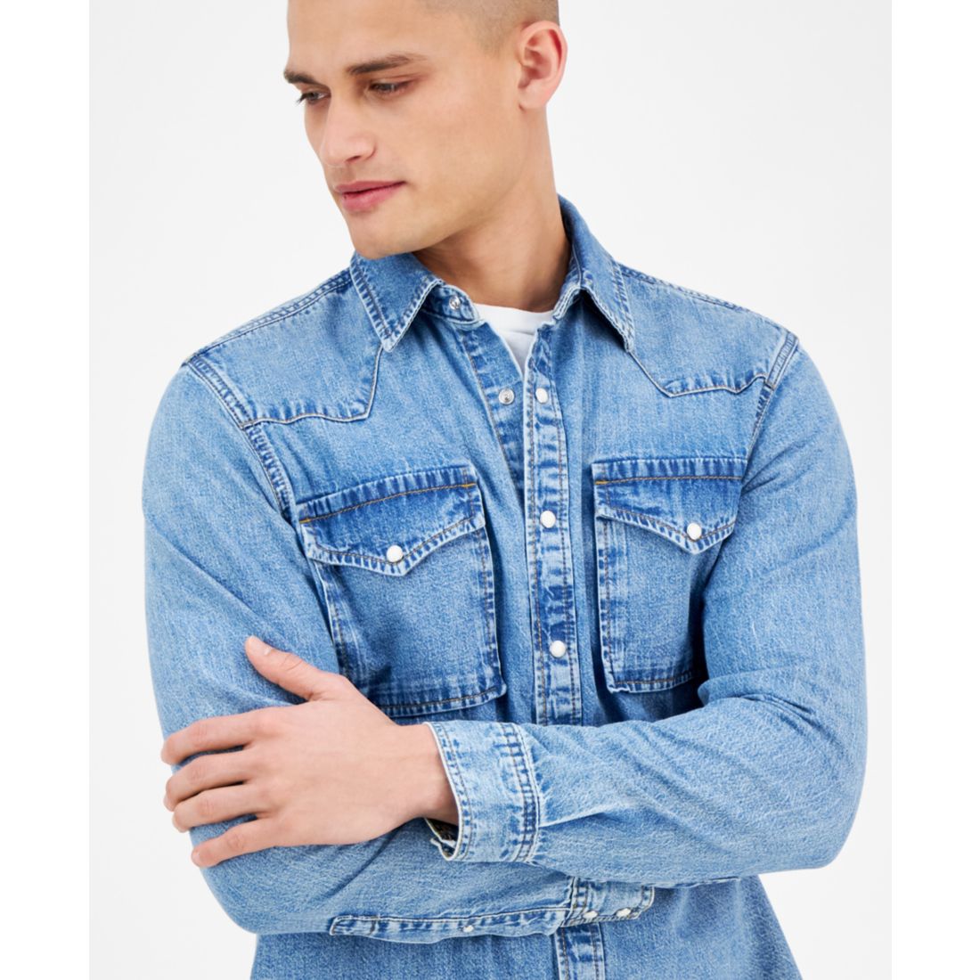 Sun + Stone Men's Marshall Western Shirt, Exclusively at Macy's