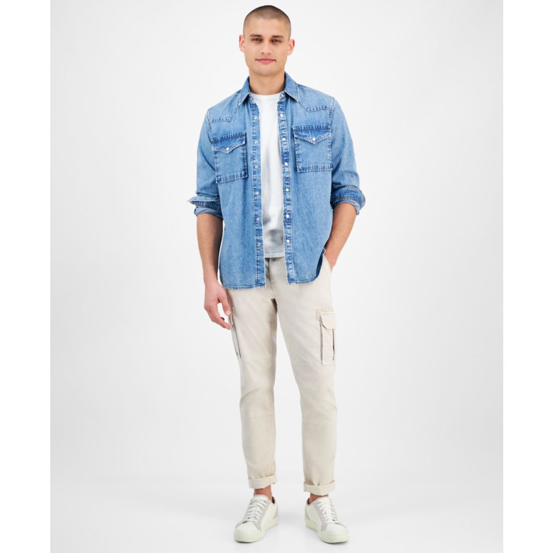 Sun + Stone Men's Marshall Western Shirt, Exclusively at Macy's