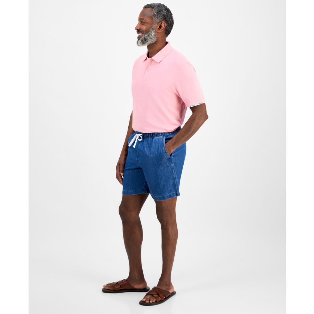 Club Room Men's Drawstring Chambray Shorts, Exclusively at Macy's
